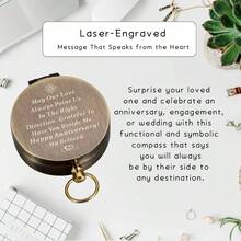 Anniversary Compass Him Or Her, Unique Ideas Husband Or Wife, Men Wedding Anniversary 50th 40th 25th 20th Year Celebration, Engagement Gifts Husband Wife, 11 10 Year Anniversary