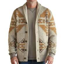 Men Sports Knit Tops - Khaki - View 6