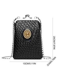 LUYIAIXI Bolso de hombro/cruzado de cuero tejido con cadena, elegante bolso de mano pequeño para uso diario, modelo 2026