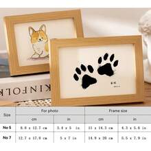 1 Set (Include Photo Frame ,Ink ,And White Board ) No-Touch Inkless Paw Print Kit ,Preserving Your Cherished Pet Paws ,Inkless Pet Paw Print Photo Frame