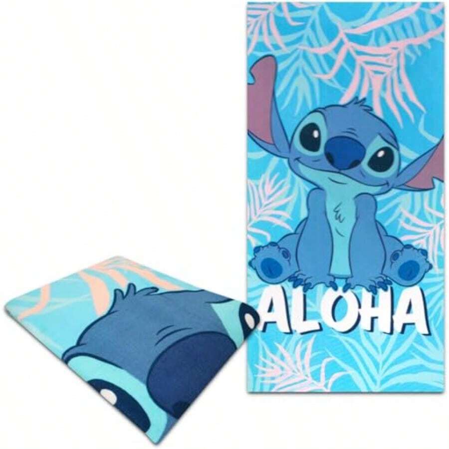 TYUI Lilo And Stitch Beach Towel - Aloha 27 X 54 Inches - 藍色 - 查看 1