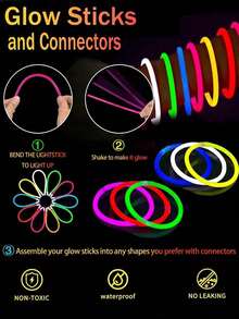 100 pezzi di bacchette fluorescenti multicolore migliorate, bacchette fluorescenti per feste, bacchette ausiliarie di alta qualità super, bacchette colorate per matrimoni, durata continua di 8-12 ore, adatte per ricevimenti, concerti, bar, discoteche, feste con luci (la quantità è di bacchette fluorescenti + porta di connessione)