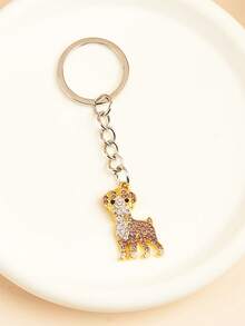 Personalized Fashion Cute Full Diamond Alloy Pet Puppy Keychain, Animal Keychain, Dog Lover Keychain, Pet Keychain, Car Keychain, Bag Pendant, Keychain Accessories, Men And Women Keychain, Birthday Gift, Event Gift, Anniversary Gift, Party Souvenir - Multicolor - View 11