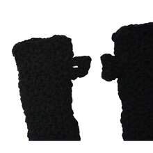 Nickanny's Thermal Insulated Lined Knit Arm Hand Warmer Texting Fingerless Gloves Mittens,Black - 黑色的 - 查看 4