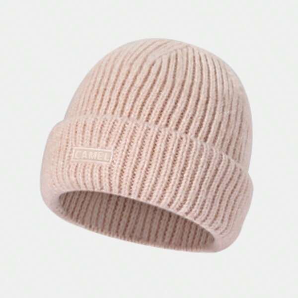 CAMEL CROWN Women's Knitted Hat, Autumn/Winter Beanie, Plush Thickened Warm Headband, Elastic Wool Hat