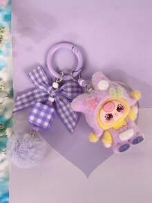 New Adult Unisex Dopamine Design Cute Cartoon Big Ear Flocked Keychain, Solid Plastic Key Chain, Bag Pendant, Water Bottle, Backpack, Car Decor, Daily Accessory, Holiday, Birthday Gift - Multicolor - View 14