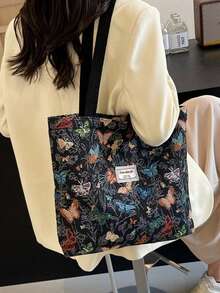 1 chiếc túi tote vải in họa tiết, túi đeo vai, túi đeo chéo nhẹ, túi đựng đồ tiện dụng, túi đi làm cho nữ, túi xách dung tích lớn, túi tote đa năng, túi đeo vai thêu hoa, túi đựng đồ di động, túi đựng mỹ phẩm. - Nhiều màu - Xem 10