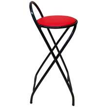 Banqueta Alta Dobrável Compacta Com 70 Cm De Altura Preto Apartamento e Diversos Ambientes - Vermelho - Visão 4