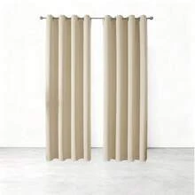 2 piezas Cortinas gruesas multicolor de 140 cm * 240 cm. Ocultación total y protección de la privacidad + Aislamiento acústico y térmico + Resistentes a las arrugas y fáciles de limpiar + Resistentes al polvo y a las manchas. Estilo minimalista y moderno. Diseño versátil para dormitorios y salones. - Beis - Ver 9