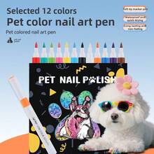 12 Cores Marcador de Arte de Unhas para Cães de Estimação, Canetas de Esmalte de Unhas Lavável à Prova d'Água e de Secagem Rápida para Cães, Canetas de Arte de Unhas Transparentes para Cães, Fácil de Usar para Design de Unhas Criativas, Design Animado de Cães, Alta Qualidade, Sem Bateria, Suprimentos de Tosa para Cães, Suprimentos de Arte de Unhas para Cães, Design Vívido, Canetas Marcadoras Duráveis, Canetas de Arte de Unhas para Animais de Estimação, Tosa DIY para Animais de Estimação - Multicolorido - Visão 13