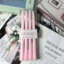 4 件 10 英寸锥形普通蜡烛，浅/深粉色/柔和色系列，适用于家居装饰、婚礼装饰、餐桌装饰、闺蜜礼物、女士礼物、冬季礼物、生日装饰、烛光晚餐、烛台、宴会、婚礼、情人节、无香蜡烛、浪漫装饰、四季皆宜 - 彩色 - 查看 23