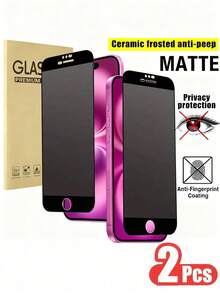 2片装全覆盖磨砂防窥屏保护膜，磨砂质感，9H硬度升级边缘保护，防脱落，防刮花，易于安装，无气泡，兼容 17/17 Pro/17 Pro Max/17 Air/16 Pro Max/16 Plus/15 Pro Max/14/13/12/11系列 - 黑色 - 查看 34