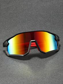 1PC Men Classic Oversized Plastic Frame One-Piece Fashion Sports Glasses Protect Eyes For Outdoor Cycling Daily Life Accessories - Multicolor - View 2