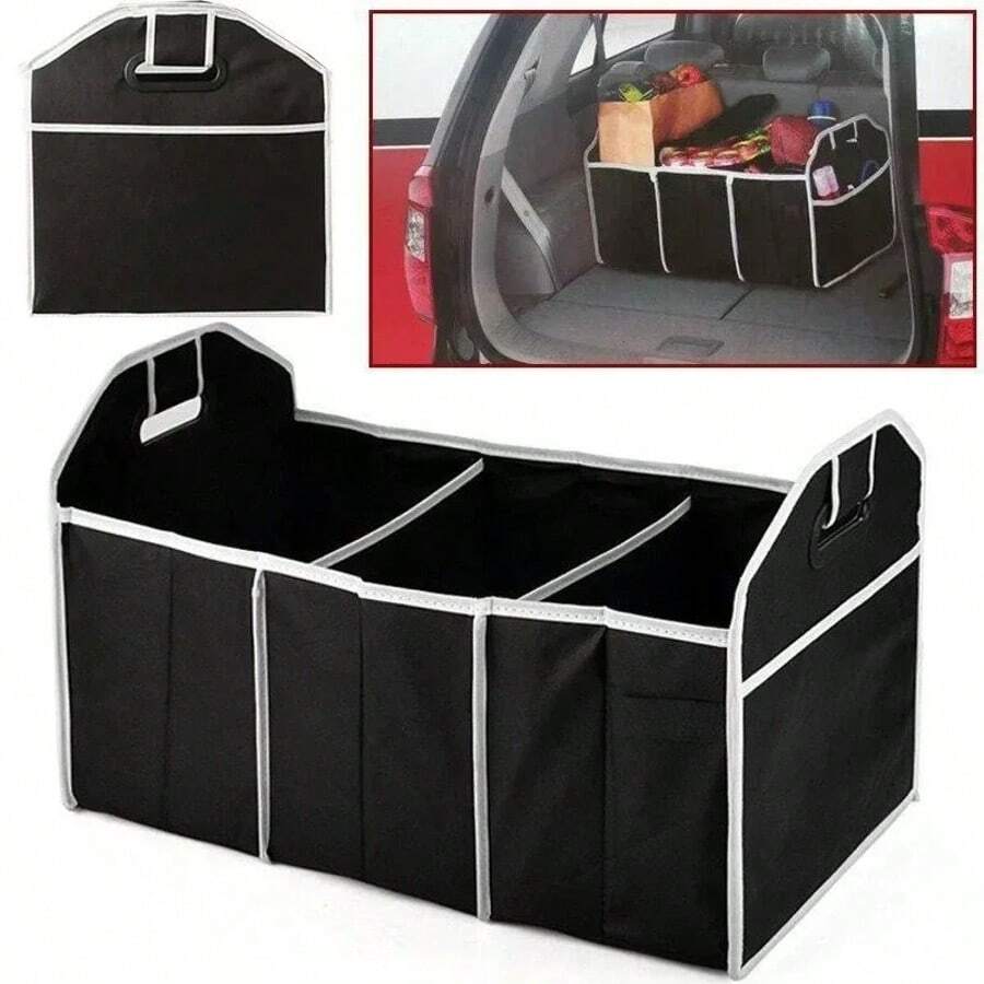 Car Storage Box Foldable Car Trunk Organizer Toys Food Storage Container Bags Box Car Accessories Auto Organizer - Black - View 1