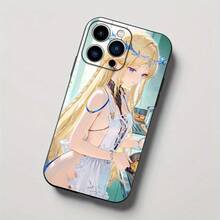 Atractivas fundas de teléfono de anime encantadoras y directas con engrosamiento, accesorios móviles compatibles con  11/12/13/14/15/16 / Pro Max Pro Plus como regalo. - Negro - Ver 6