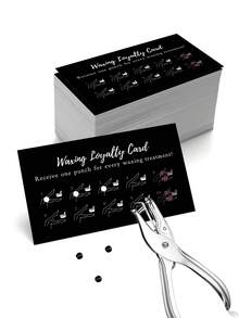 50pcs Hair Removal Care Loyalty Cards - Hair Removal Salon Customer Reward & Discount Cards For Leg, Arm & Underarm Hair Removal - Multicolor - View 1