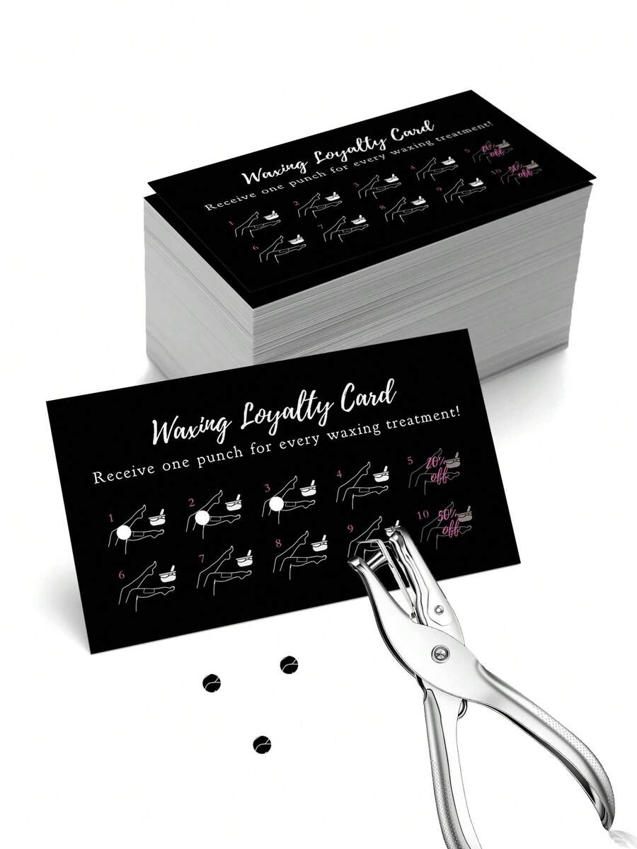 50pcs Hair Removal Care Loyalty Cards - Hair Removal Salon Customer Reward & Discount Cards For Leg, Arm & Underarm Hair Removal - Multicolor - View 1