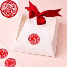 500pcs/Roll Chinese New Year Stickers: Red, Cloud Pattern, Self-Adhesive, Chinese Style Spring Character, Spring Festival Red Envelope Seal, New Year Blessing Stickers, National Style Red Envelope Stickers