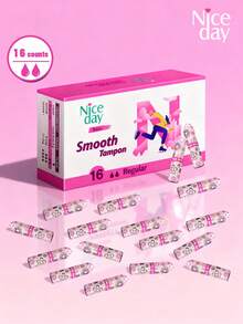 Niceday 32pcs/2 Boxes Premium Waterproof Sanitary Tampons, Regular Absorbency, Short Tampons, Suitable For Swimming And Surfing