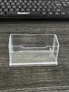 1/3个亚克力名片夹，高品质轻巧耐用简约设计，适合办公室和家庭使用，是送给专业人士和学生的完美礼物 - 加厚创意透明桌面收纳前台名片夹（颜色和款式随机）