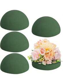1/3/5pcs Semi-Sphere Floral Mud, Dried Flower Mud, Round Floral Mud Blocks, Green Floral Mud Balls, Artificial Flowers & Plants, DIY Floral Mud, Flower Arranging, Wedding Decor (9cm) - Green - View 13