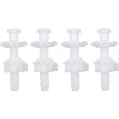TYUI Toilet Seat Screws Universal Toilet Seat Hinge Bolts And Screws With Plastic Toilet Seat Hinge Bolts Nuts And Washers Replacement Parts For Fixing Top Mount Toilet Seat Hinges 4 Packs