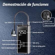 Compresor de aire portátil inteligente para inflado de llantas, compatible con autos, motocicletas, bicicletas y pelotas, con batería recargable integrada de 2000mAh - Negro - Ver 10