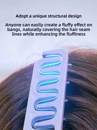 1把蓬松质感造型梳，家用刘海遮盖梳，高顶魔术工具，男女通用发根基础造型梳 - 可折叠塑料造型梳，纹理梳齿，韩日系列，适合普通发质，增加发量，适合所有发质，非常适合居家使用，粉色和高品质灰色可选。