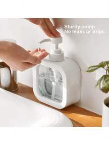 Modern Minimalist Liquid Soap Dispenser With Sturdy No-Drip Pump, 500ml Clear Refillable Container For Kitchen Dish Soap, Bathroom Hand Soap, Shampoo & Lotion, Pump Bottle. - Multicolor - View 2