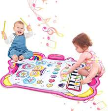 Tapete Musical para Niños, Alfombra de Piano y Tambor de Jazz Alfombrilla de Musicales de Piso Manta Baile, Teclados de Piano Juguete Instruments Regalo Educación para Niño Niña - 1 - Ver 8