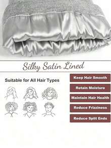 3 Pieces Satin Lined Winter Beanie Hats For Men Women Knitted Watch Hat With Satin Lining Solid Skull Cap Fall Outfit - Dark Grey - View 2