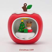Night Light In The Shape Of A Fruit-Shaped House, Portable Ambient Light With A Christmas Motif - Red - View 6
