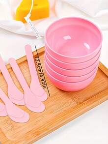 Pink Facial Mask Mixing Bowl Set Heart ShapedFace Mask Bowls With Spoons For DIY Face Masks And Skincare Products DIY Facemask Mixing Tool Reusable Mixing Bowl & Stick Set For Men Women & Estheticians For Home & Salon Use Beauty Salon Essentials Skincare Tool Makeup Supplies Beauty Supplies - Multicolor - View 10