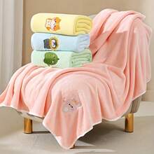 Newborn Bath Towel, Ultra Soft Absorbent Quick Dry Bath Towel, Thickened Coral Fleece Blanket No Shedding - Multicolor - View 1