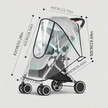 Cubierta de lluvia universal para cochecito de bebé - Diseño impermeable, a prueba de viento, a prueba de polvo y transpirable, de material plástico - Se ajusta a todos los cochecitos de bebé - Apto para uso en exteriores - Regalo perfecto para nuevos padres - Multicolor - Ver 9