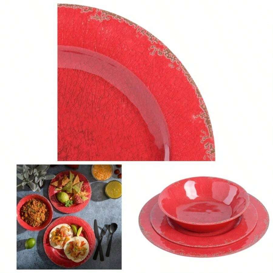 Electric Noodle Machine And Accessories - Service for 4 (12pcs) + Rojo (Red Rustic) - View 1