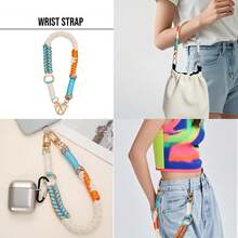 Colourful Keychain Wristlet For Women Cute Woven Wrist Key Lanyard Strap For Car Keys Handbag Denim JeansChristmas - C - View 7