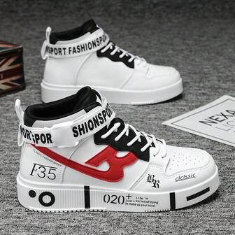 Höst/vinter Nya herrskor för vardagsbruk, höga sneakers för tonåringar,