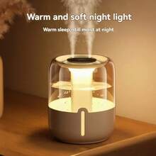 Large Capacity Quiet Humidifier With Digital Display & Night Light - Dual-Mode Operation, USB-Powered, 10.14oz/H Humidification, 1.61-2.64gal Capacity, Modern Aesthetic | Sleek Design | Plastic Construction, Humidifier For Room - White - View 5