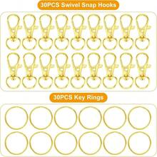 60PCS Keychain Making Kit, Including 30PCS Keychains Clips Hooks And 30PCS Key Chain Rings, Lobster Claw Clasps With Keychains Rings Accessories Jewelry Making