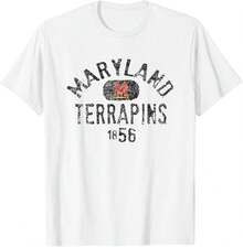 Authentics Maryland Terrapins 1856 Vintage Logo Unisex-Adults White Cotton Short Sleeve Crew N - trắng - Xem 1