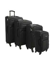 Walizka z tkaniny Oxford, walizka na kółkach, duża pojemność, 4-częściowy zestaw walizek z tkaniny Oxford, 20/24/28/32 cale, odporna na zarys Oxford, 20/24/28/32 cale, odpornaa zarys może być używana jako bagaż podręczny lub walizka - 黑色 - 查看 1