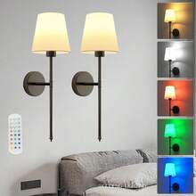 1/2pcs Rechargeable Remote Control Wall Lamp (Includes Rechargeable RGB Bulb), Camera Light, Living Room Lighting, Bedside Lamp, Ceiling Light, String Lights, Decorative Lighting, Night Light, Dimmable 15-Color Wall Lamp, Suitable For Bedroom, Living Room, Hallway, Bathroom, Kitchen And Walk-In Closet Lighting, Living Room Decor, Room Decor, Wall Decor, Apartment Essential, Christmas Home Decor (1800mAh) - RGB-15 Color Light - View 8