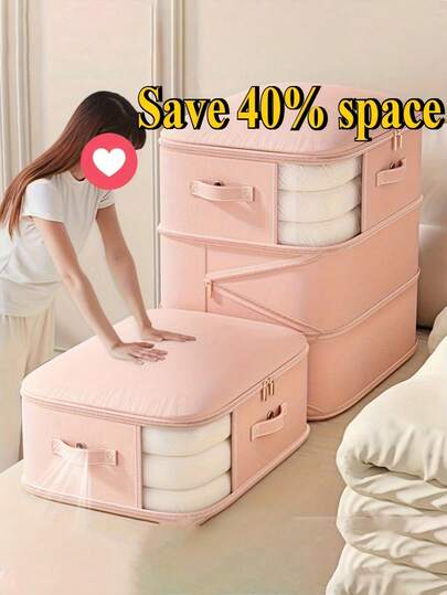 Oversized Portable Compression Storage Bag,Extra Large Capacity Space-Compression Storage Bag- Zipper Closure, Nylon Clothing And Bedding Travel Organizer Bag- Stackable Home Moving Storage Bag,Space-Saving Organizer For Clothes, Quilts, Pillows, Sofa Cushions, Duvets - Ideal For Bedrooms And Living Rooms,Efficient Space Optimization For Wardrobe And Under-Bed,Storage Orangizer,Travel Essential