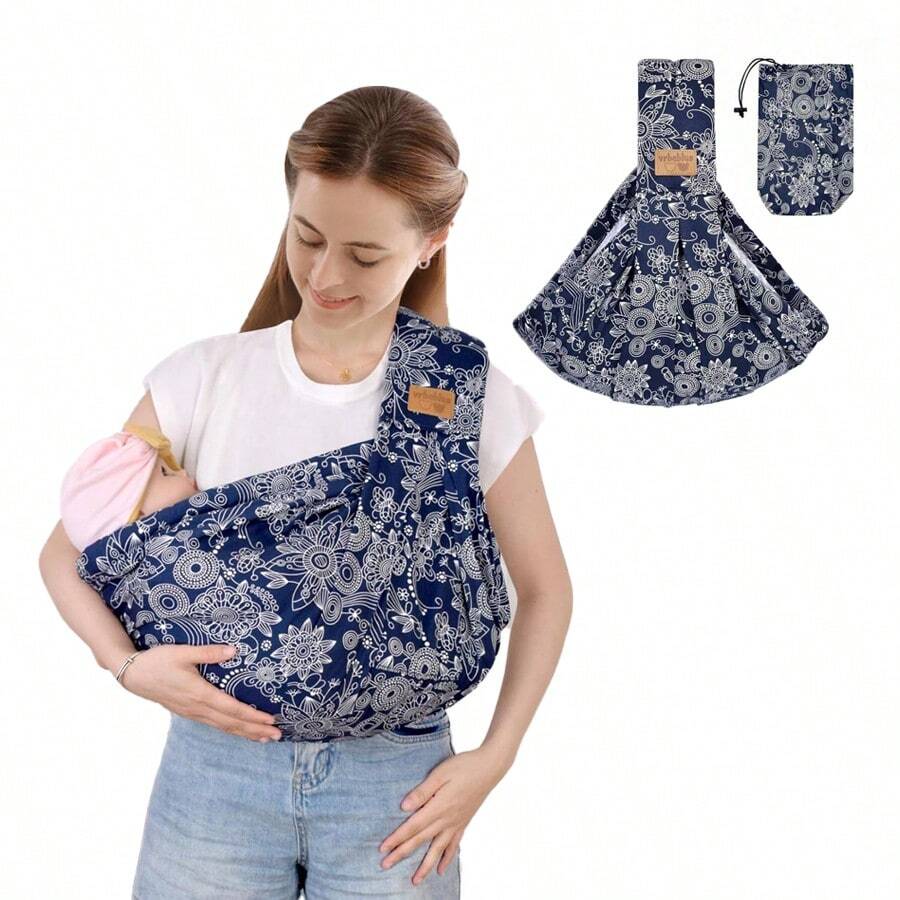 Vrbabies Easy To Wear Infant Carrier Slings, Lightweight Hands Free Baby Sling, Ideal Choice For Comfortable Parent-Child Relationships, Novice Parents Baby Carrier - 青花瓷 - 查看 1