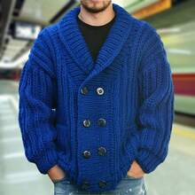 Men Sports Cardigans - Blue - View 4