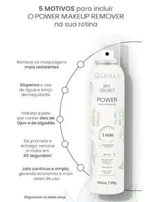 Lançamento Power Makeup Remover - Removedor De Maquiagem Em Aerosol My Secret Dalla