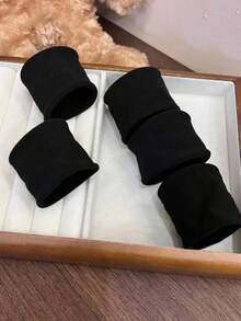 5入高彈性髮圈，加厚天鵝絨防滑髮帶，強力彈性髮圈，美妝居家髮飾配件 - 彩色 - 查看 4