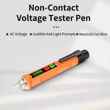Non-Contact Inductive Voltage Tester Electrician's Multi-Function Voltage Detector Circuit Continuity Checker Breakpoint Locator Voltage Tester - Orange - View 2