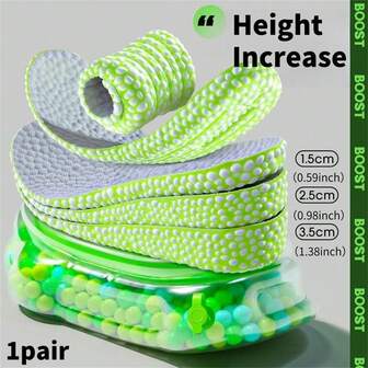 1 par 1,5 cm/0,59 tum höjdökande skoinläggssulor män kvinnor mjuka komfortlöpningssportsinlägg stötdämpande för kvinnor män